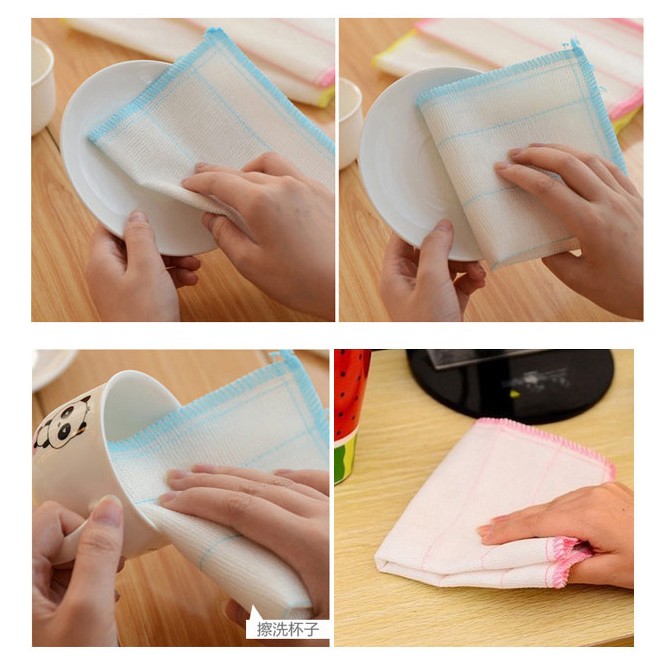 Water Lazy Lazy Lazy Laser Dishwashing Fabric Cleaning All cotton kitchen rag without hair and oil