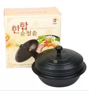 Южная Корея Ханхе традиционная железная кастрюль чугунный горшок с железным супом из кастрюли в кастрюлю с вареного суп для приготовления риса