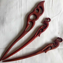 Ruyi hairpin Phoenix Hairpin red pear red sour branch hair hairpin wooden ancient style Hanfu hairpin handmade