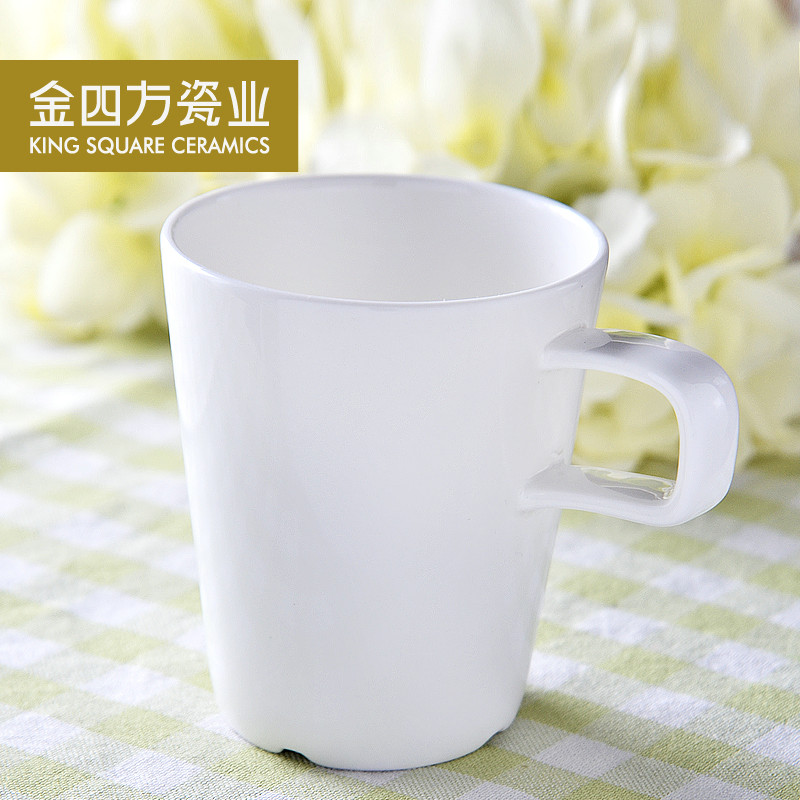 Gold square without cover pure white ipads porcelain cup meeting office ceramic cups ipads porcelain cup lid cup of tea