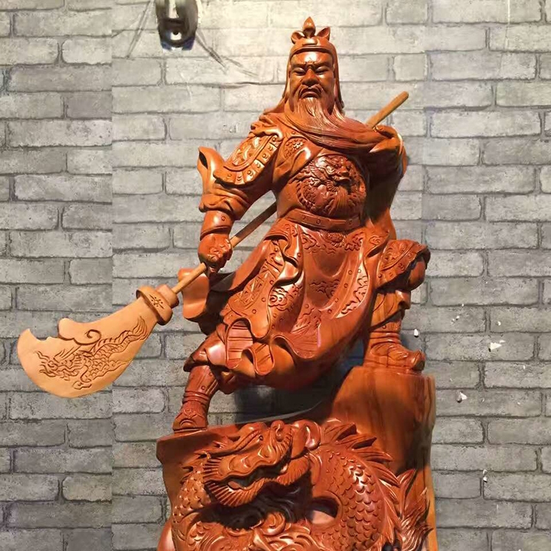 Wood Yu Root Carving Factory Xianglong Guan Gong Yew Yew Old Stock Home Swing for the Two-Master Artisanal Engraving Direct-Taobao