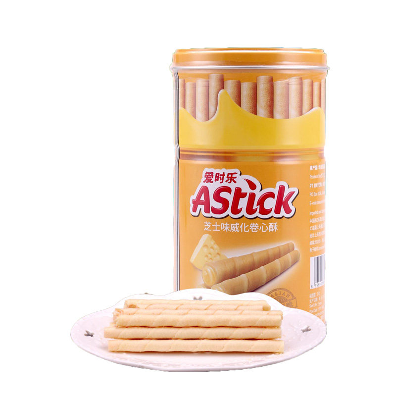 【天猫超市】印尼进口 Astick爱时乐 芝士味威化卷心酥330g/罐