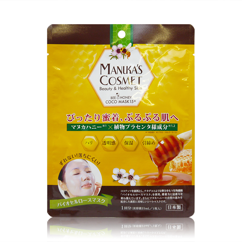 【日本直邮】Manuka's Cosmet麦卢卡蜂蜜面膜 保湿弹力紧致 1枚