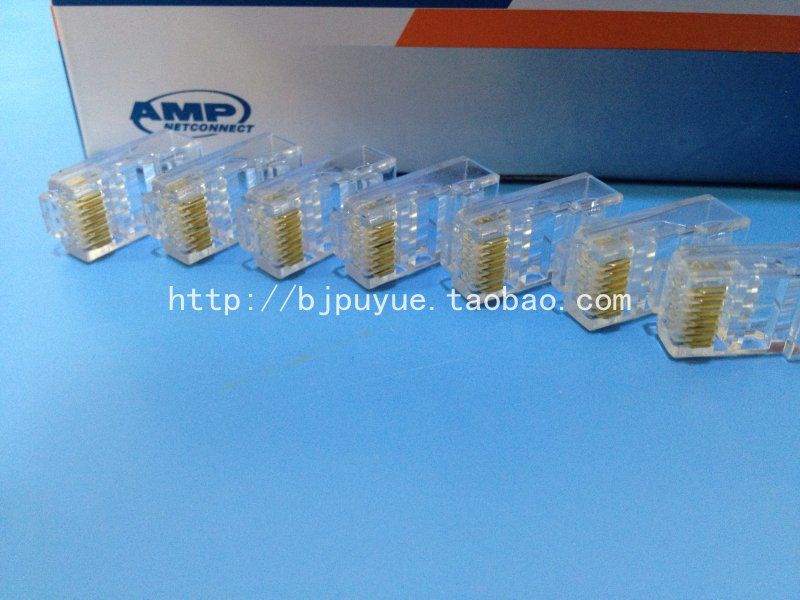 AMP crystal head AMP Gigabit crystal head RJ45 gold-plated six-type crystal head network crystal head 100 boxes