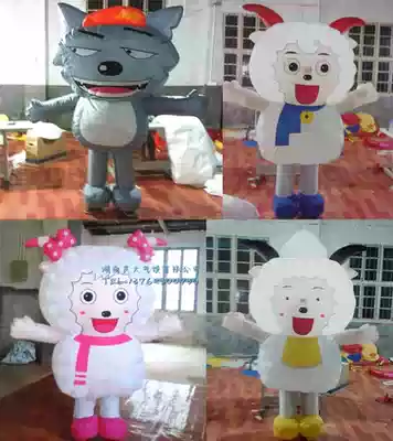 Inflatable happy school cartoon beautiful sheep sheep lazy gray wolf arch walking model doll toy
