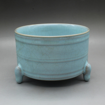 Песня Ru Kiln Sky Green Glaze Три Фута Зажигательная Печь Антикварная Старинная Пьеса Фарфор Имитация Древняя Коллекция Маятника