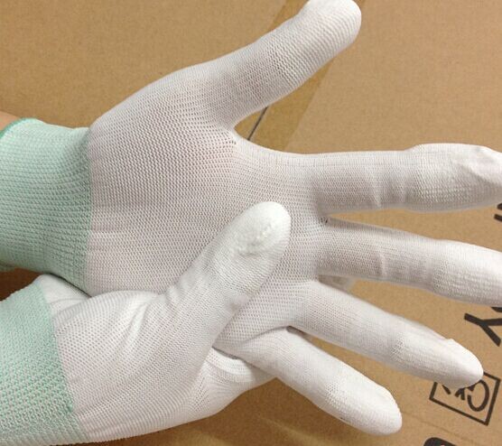 PU coated gloves PU coated with gloves knitted nylon gloves Laurau working PU gloves Anti-static gloves wholesale