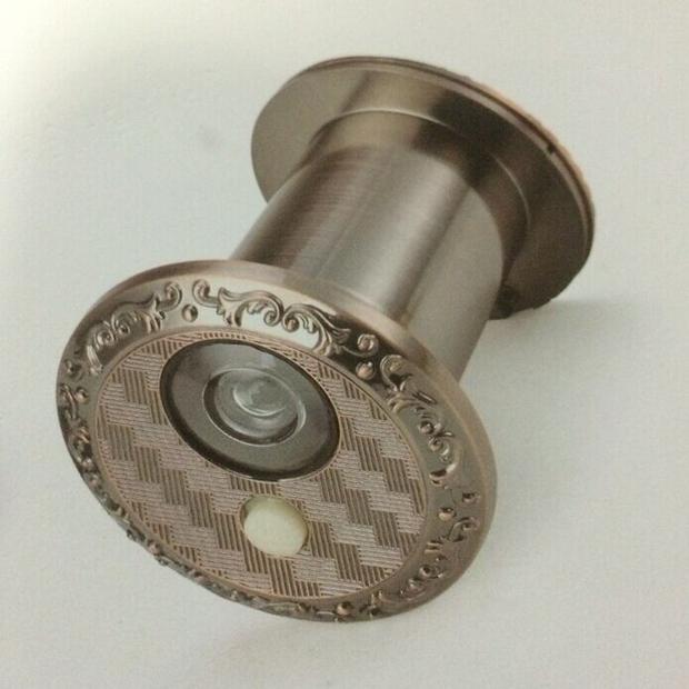 Metal doorbell cat eye two-in-one anti-prying door Cat eye with doorbell One-in-one household with back cover old door cat eye