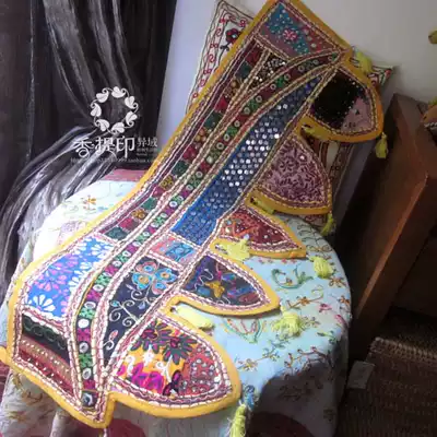 India handmade patchwork curtain homestay ins tapestry handmade old embroidered sheet lens door head horizontal hanging curtain yoga hall curtain