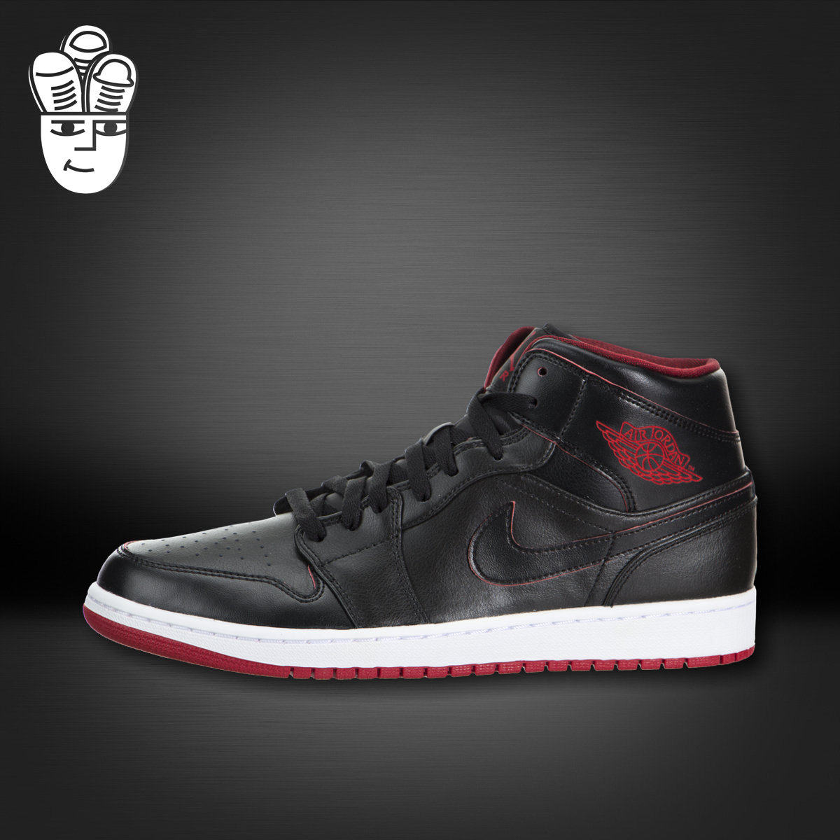 Air Jordan 1 AJ 男子中帮板鞋 休闲鞋 时尚红黑运动鞋 554724