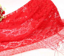 Red wedding hijab for the bride Hijab hijab veil wedding wholesale Chinese style hijab with happy characters and tassels