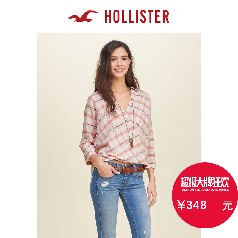 Hollister 正面裹身条纹衬衫 女 122643