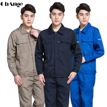 Spring Autumn Long Sleeve Workwear Suit Mens Reflective Strip Labor Conserved Workshop Construction Site Vapor Repair Engineering Suit Custom
