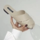Xuân-Hè 2018 phiên bản mới của Hàn Quốc đơn giản dệt hoang dã đầu vuông Baotou lười nửa dép lê nữ phẳng phiu dép xăng đan nữ Dép