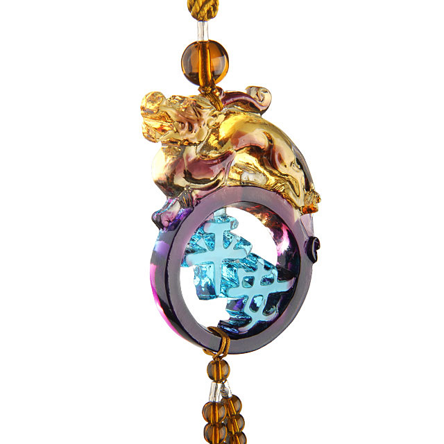 水晶貔貅汽车挂件吊坠车用挂饰车内装饰品保平安符用品后视镜挂件