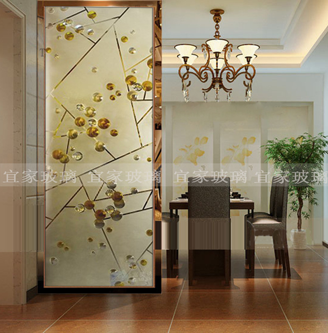 Shanghai Art Glass Partition Wall Genguan Background Wall Screen Aisle Background Modern Brief Eu Round Full Circle Full Circle Full Circle Full Circle