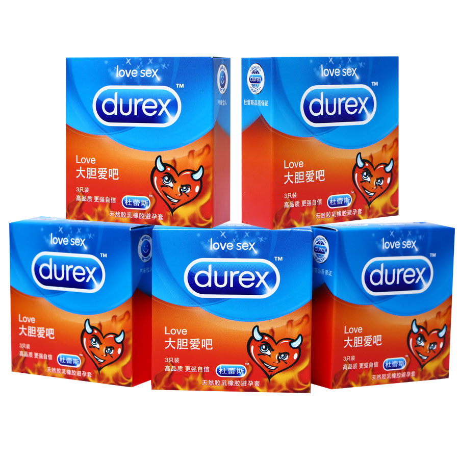 durex杜蕾斯避孕套 LOVE大胆爱  3只 5盒装共15只安全套情趣成人