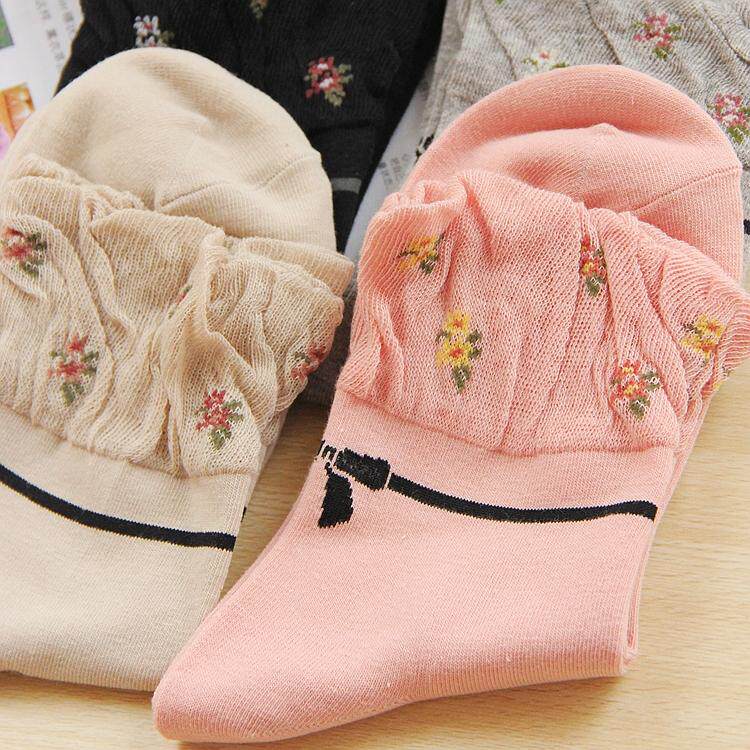 Special Japanese Bubble Mouth Bow Women's Socks Cotton Socks Lace Socks Cotton Socks