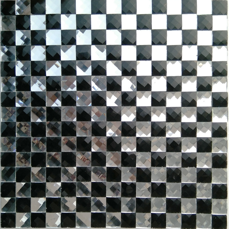 Dangling 20 silver black 13-sided diamond mosaic edging mirror TV wall stickers background wall glass mosaic wall tiles