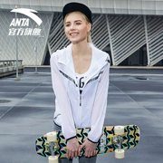 Anta áo khoác nữ áo khoác thể thao mới của phụ nữ windproof trùm đầu áo gió kem chống nắng áo cardigan áo khoác