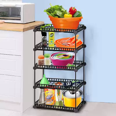 Fiska simple combined kitchen shelf Creative iron mesh multi-function condiment stainless steel storage shelf