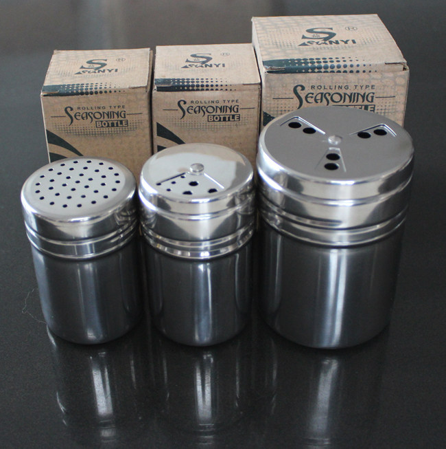 Barbecue Material Bottle Stainless Steel Jars With Lid Powder Sprinkled Tank Rotary Seasoning Cylinder Seasonings Bottle Kitchen Seasoning Box-Taobao