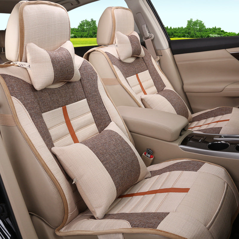 汽车坐垫日产骐达轩逸天籁长城M4晶锐明锐福克斯亚麻全包四季座套