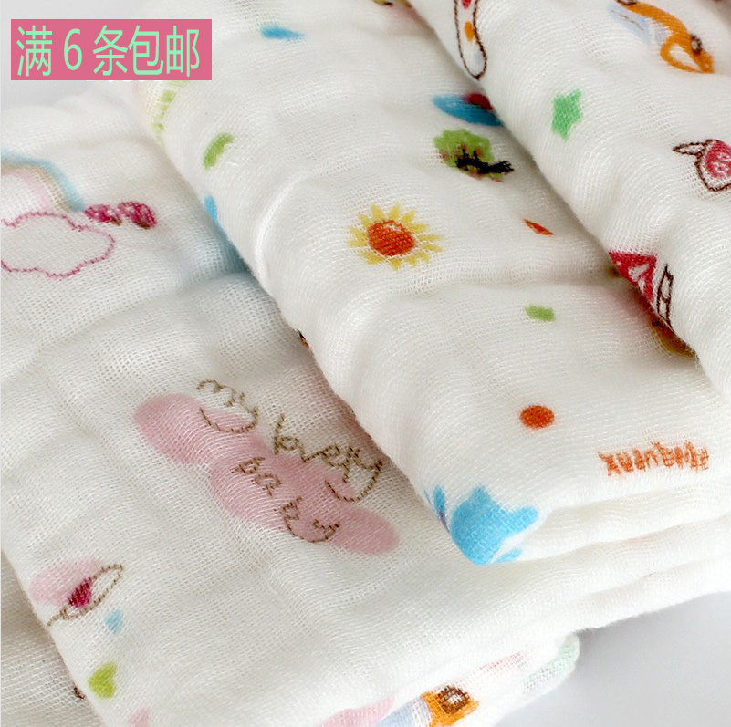 6 layers of pure cotton gauze small square towels newborn baby wash mouth rubbing mouth baby suckling towel 23X23 handkerchief wasps fart