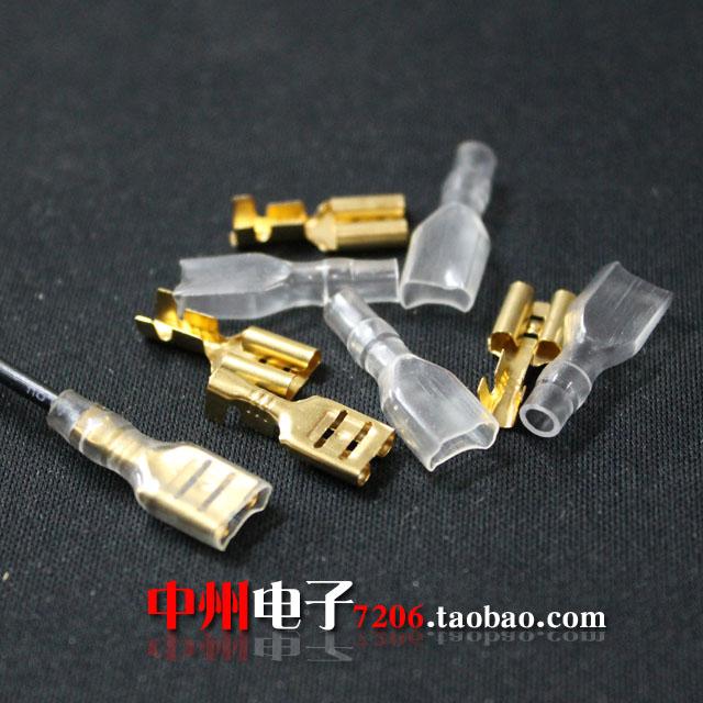 4 8mm copper nose wiring card terminal block 1 set with plastic sleeve