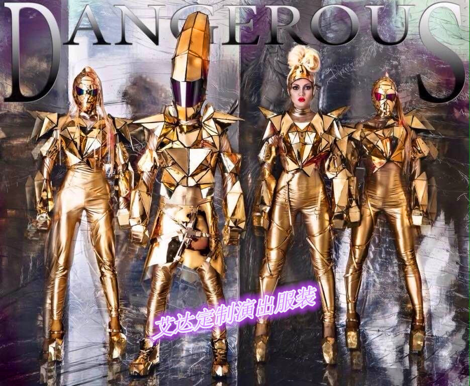 New Bar DJ Performance Ds Party Golden Machinery Armor Performance Clothing Factory production can be made to customize