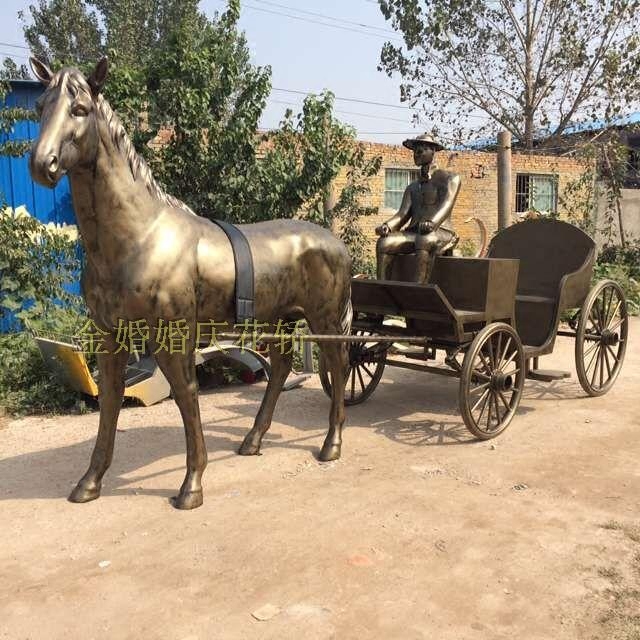 Golden Marriage Celebration Project anti-copper fake horse real car European carriage base square modeling car new models