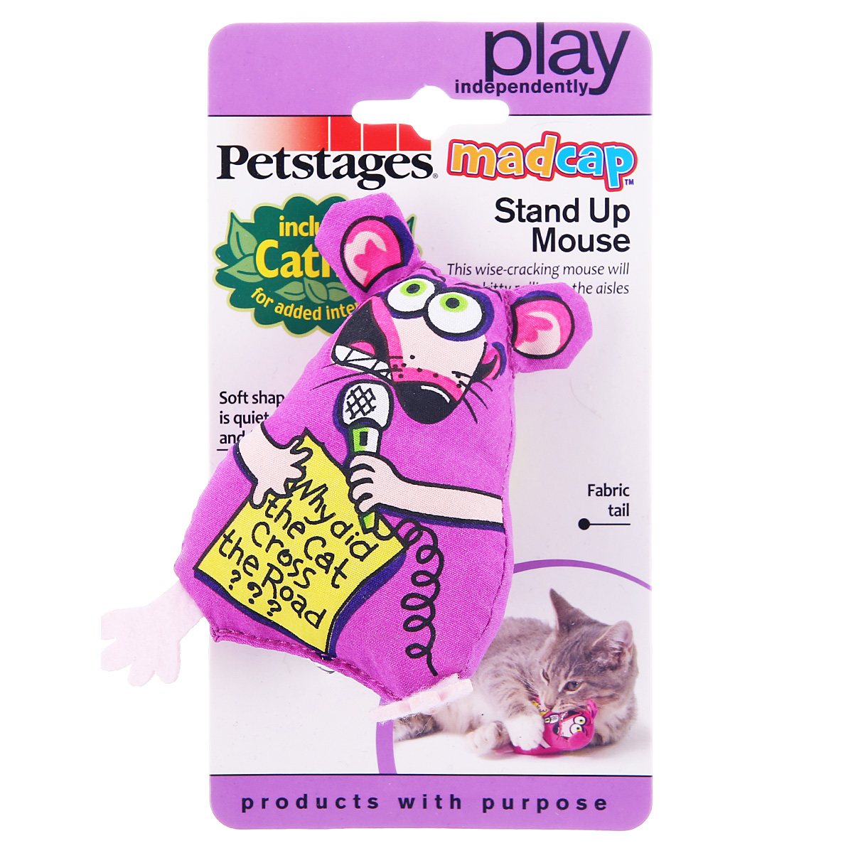 波奇网 宠物用品猫玩具petstages猫草香坚持抢麦卡通老鼠猫咪玩具
