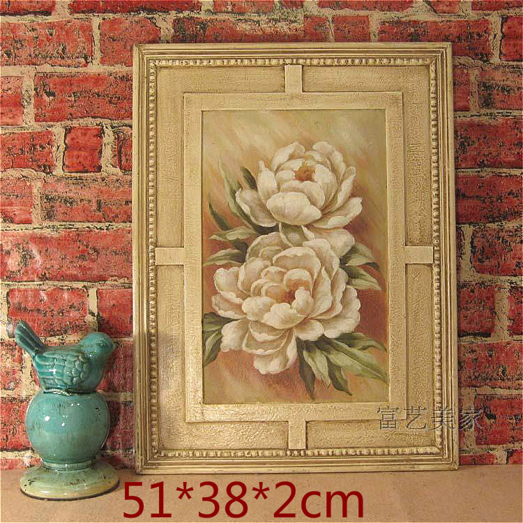 Eurostyle classical painting retro made of old wood prints pure hand painted propylene painting Flowers American Countryside Decoration Hanging Paintings