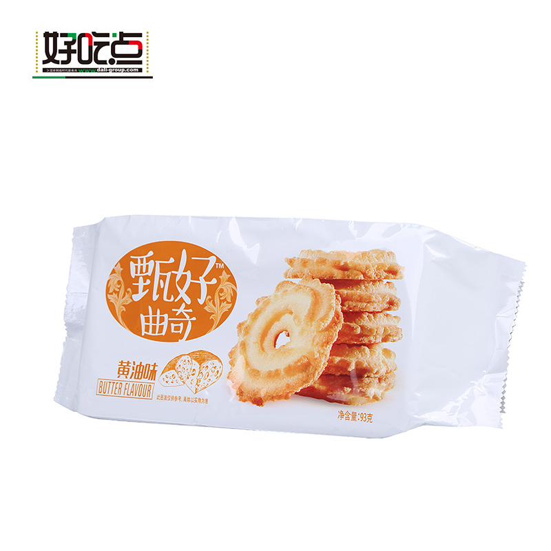 【天猫超市】好吃点甄好曲奇黄油味93g 办公室休闲食品零食饼干