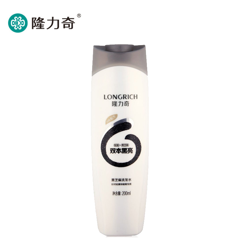 隆力奇200ml黑芝麻洗发水 男女通用 黑发亮发 柔顺滋养 正品