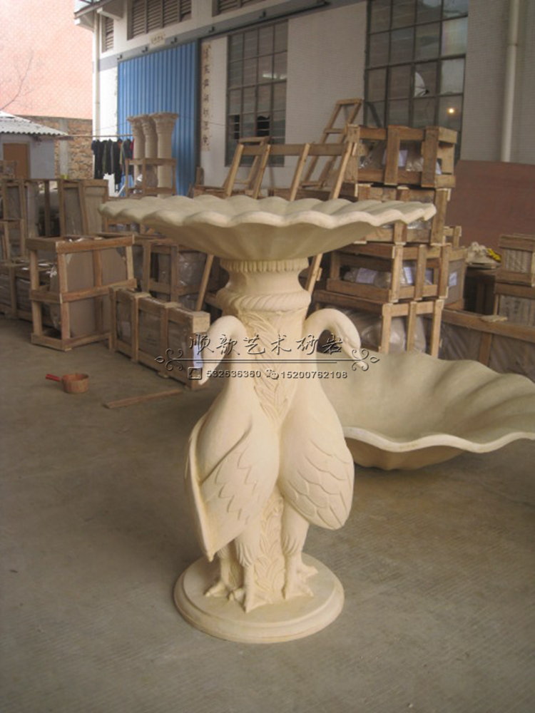 Shunxin Sand rock Swan fountain sculpture hotel garden villa decorative water basin Swan Pool P003