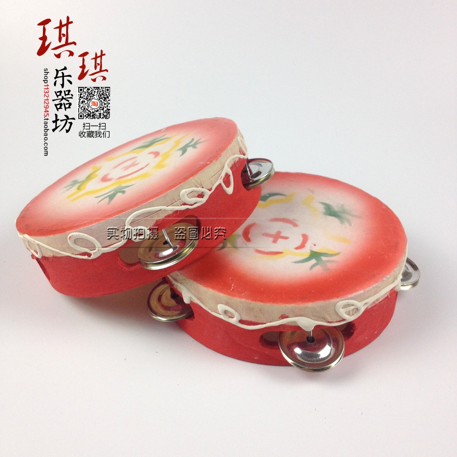 Tambourine flower tambourine leather tambourine sheepskin bell drummer drumming kindergarten dance supplies percussion instruments