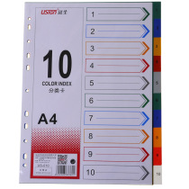 Yuansheng US-010 paging index paper 10 pages color classification card A4 classification paper spacer paper paging paper