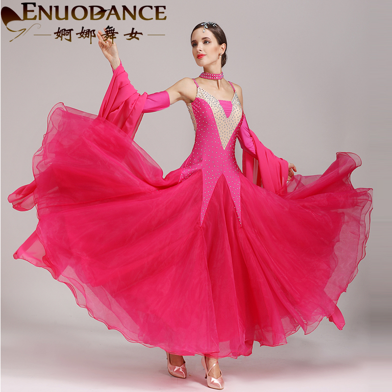 Graceful Na Dance Female Morden Dance Dress New National Standard Dance 2017 Acting Out Social Dance Dress Waltz Dance Dresses