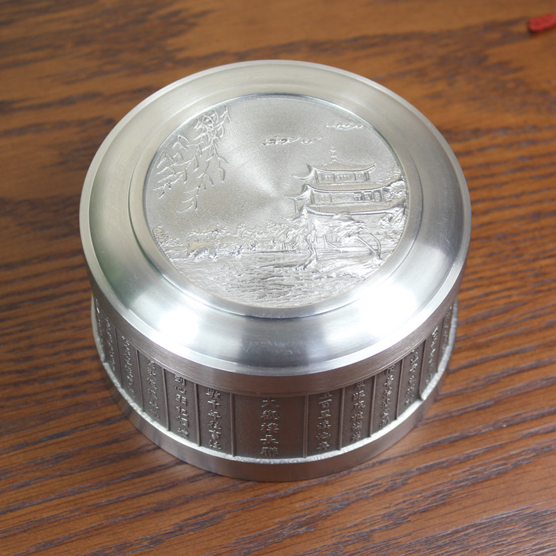 Tin tea cans, metal tin cans, Yi Pi small travel portable pure tin dense packaging tea cans for storing tea cans