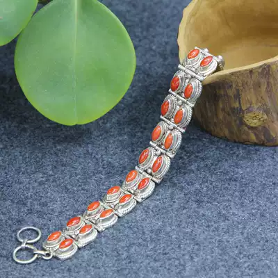 Chili Red pure original branches Italian sea red stone hand string accessories sterling silver hand-E