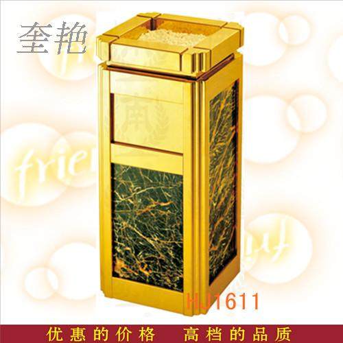 Titanium alloy marble surface side opening golden hotel lobby trash can Haitang corner seat ash cigarette butt peel barrel