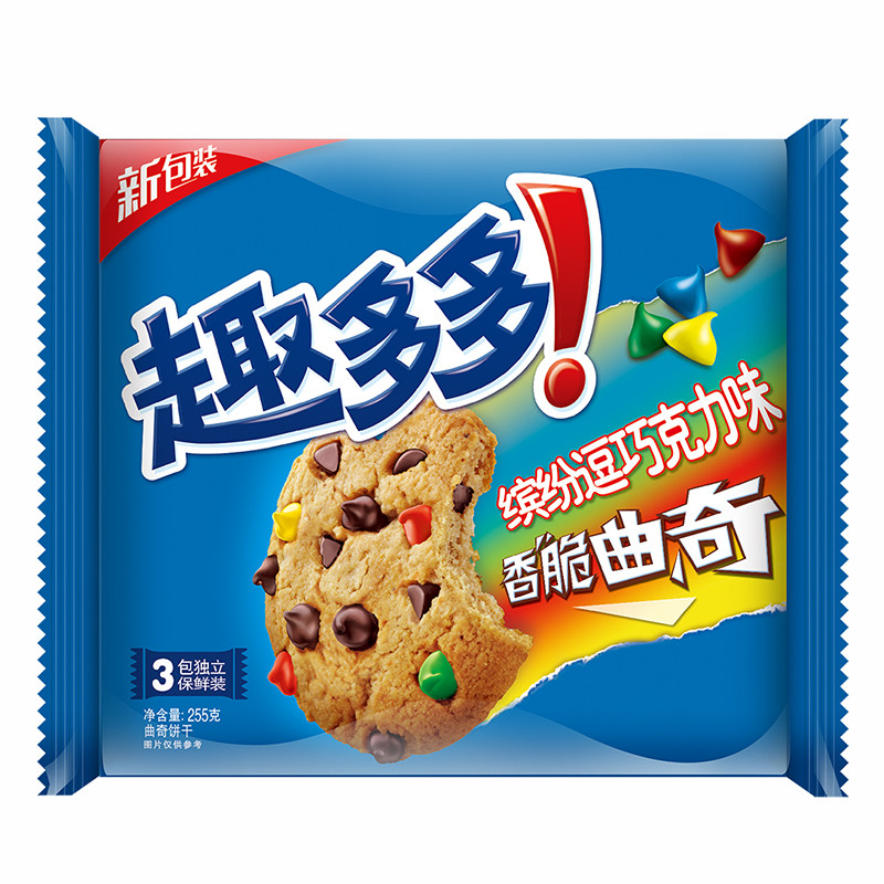 【天猫超市】亿滋 趣多多缤纷逗巧克力味曲奇饼干255g 休闲零食