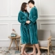 Áo choàng mùa xuân và mùa thu nữ mùa hè nhung vàng áo choàng nam dài phần gợi cảm nóng bộ đồ ngủ mỏng phần rắn màu dịch vụ nhà băng lụa pijama dài tay Night Robe