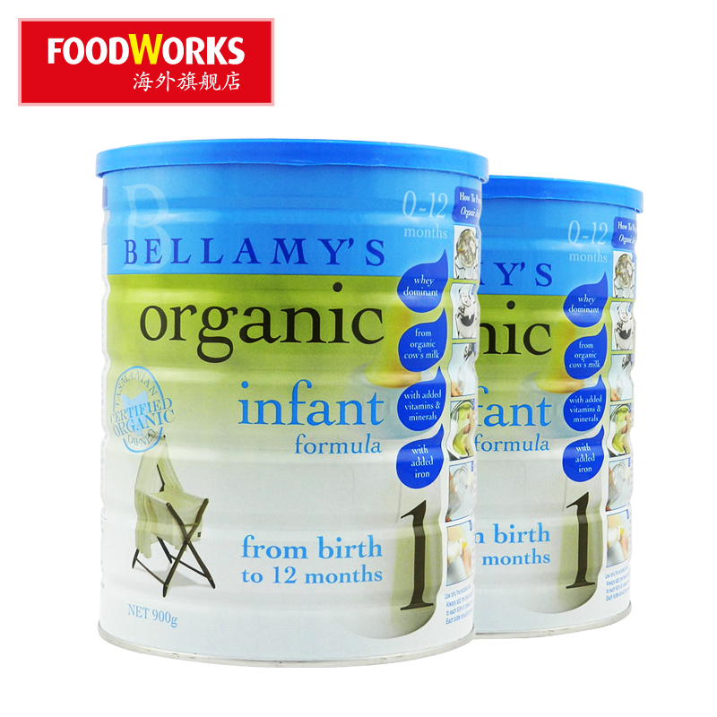 澳洲直达奶粉Bellamy’s贝拉米天然有机婴儿牛奶粉1段一段*2罐