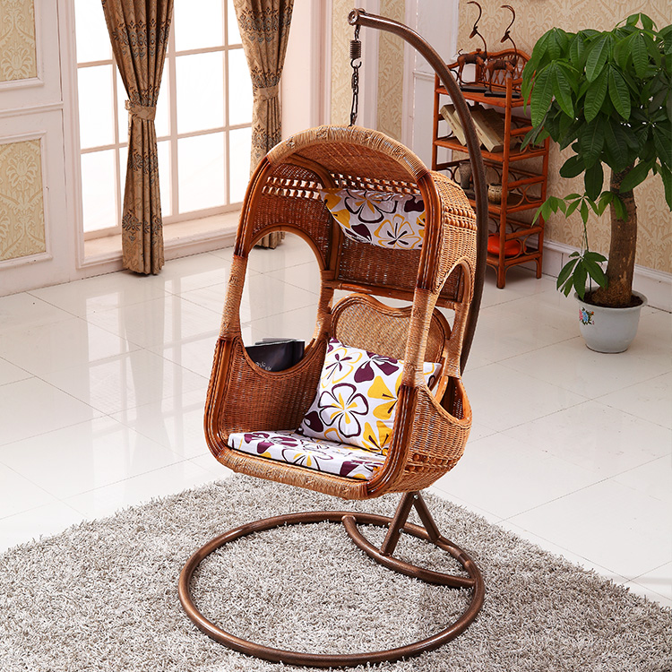 Chinese rattan hanging basket outdoor leisure rattan bird's nest swing hanging basket chair rattan chair true rattan furniture