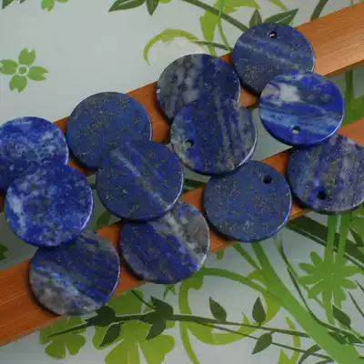 Natural non-optimized lapis lazuli wafer 18-20mm single hole non-porous double flat diy earring material accessories