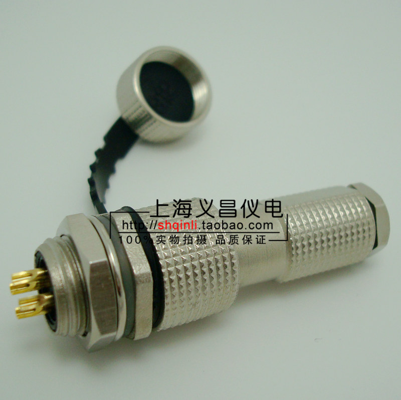 Waterproof Aviation Plug Joint 12G-2 Core 3 Core 4 Core 5 Core 6 Core Drilling M12 Waterproof Panel Fixed