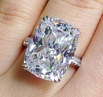 Cushion shaped D-VVS-IF proposal ring cubic zirconia wedding ring imitation diamond ring custom ready stock