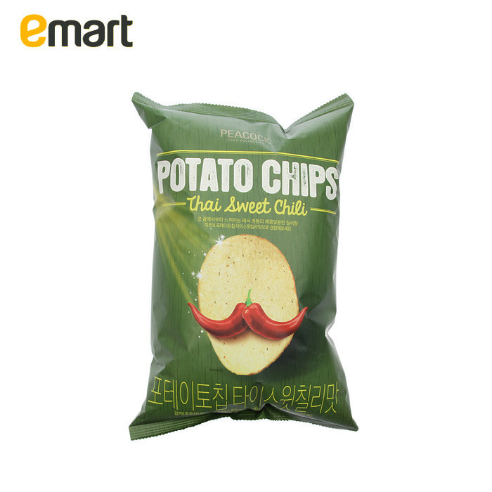 EMART易买得 韩国进口Peacock甜辣味薯片150g 休闲零食膨化食品